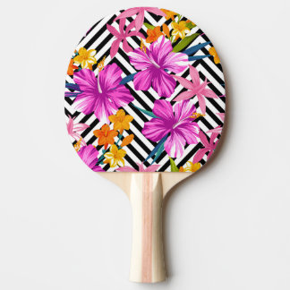 Tropiska hibiscus, handflatan löv, geometriska. pingisracket