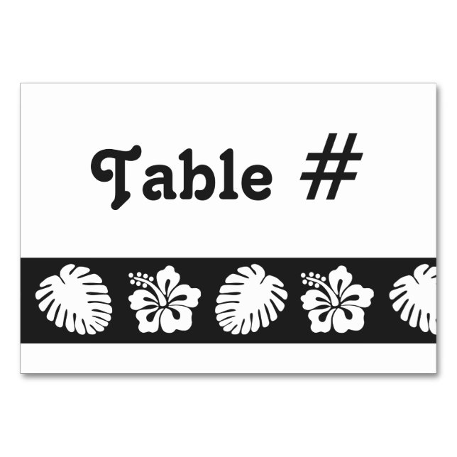 Tropiska Hibiscus i Black Bord Card Bordsnummer (Framsidan)