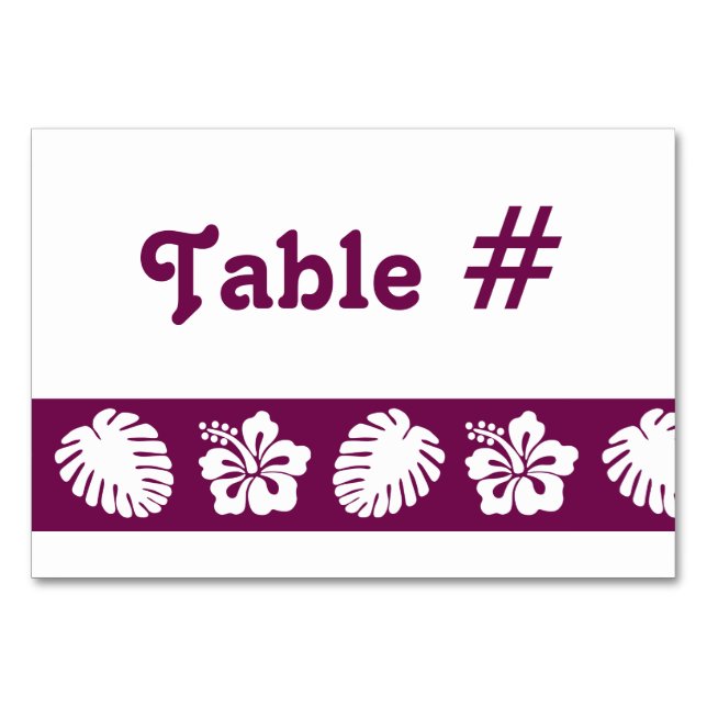 Tropiska Hibiscus i Bord-kortet Vin Bordsnummer (Framsidan)