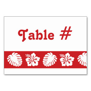 Tropiska Hibiscus i Cherry Bord Card Bordsnummer