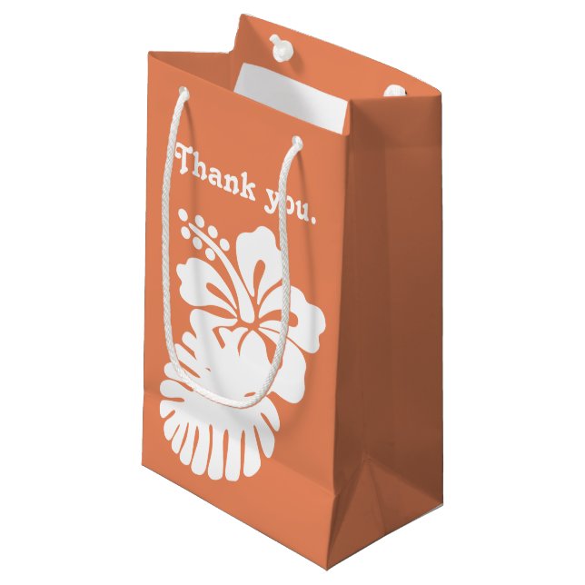 Tropiska Hibiscus i Coral Gift Bag (Framsidan Vinklad)