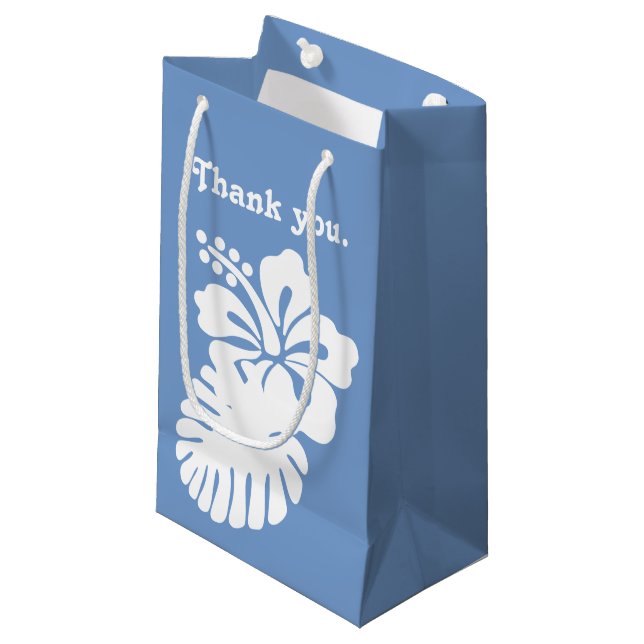 Tropiska Hibiscus i Periwinkle Gift Bag (Framsidan Vinklad)