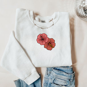 Tropiska hibiscus mönster t shirt