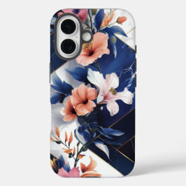 Tropiska Hibiscus Navy iphone case