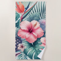Tropiska Hibiscus och Handflatan Design