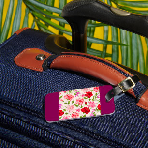 Tropiska Hibiscus och Plumeria-Blommönstret Bagagebricka