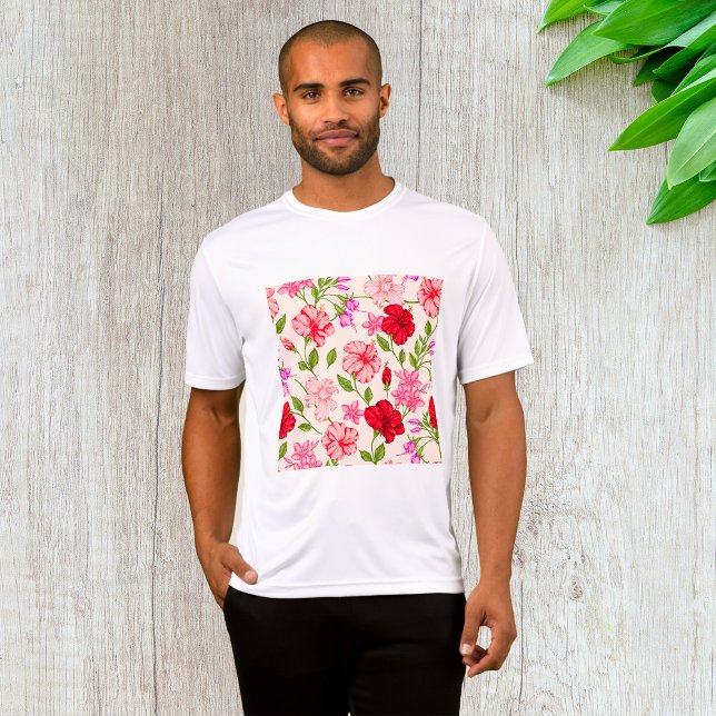 Tropiska Hibiscus och Plumeria-Blommönstret T Shirt (Skapare uppladdad)