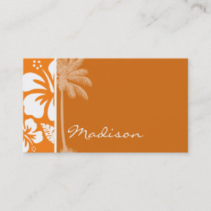 Tropiska Hibiscus, Orange av kadmium, Handflatan Visitkort