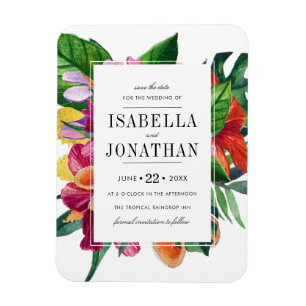 Tropiska Hibiscus, Plumeria & Handflatan Spara d Magnet