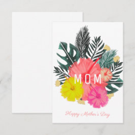 Tropiska Hisbiscus Blommor Mors Dag  Kort