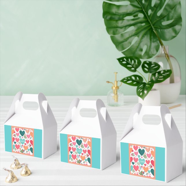 Tropiska hjärtan och blommor Alla hjärtans dag Presentaskar (Multipel)