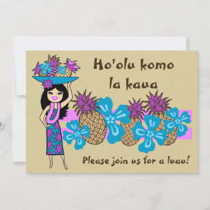 Tropiska inbjudningar till ananas Luau