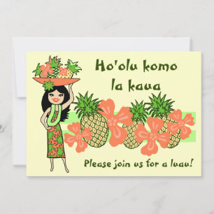 Tropiska inbjudningar till ananas Luau