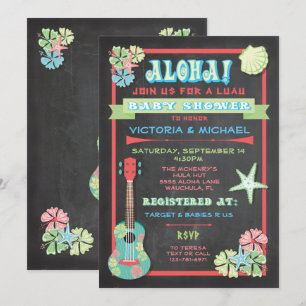 Tropiska inbjudningar till Luau Baby Shower-skåp