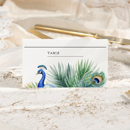 Tropiska indianska peacock Feather Bröllop Placeringskort
