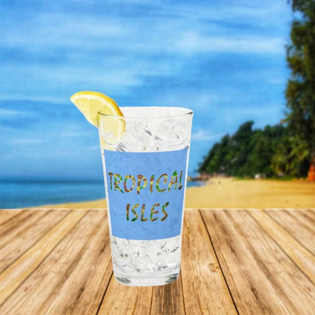 Tropiska Isles-Brwn Glaskopp (It's easy to envision clear, blue skies, in the Tropics, while sipping from these glasses!)