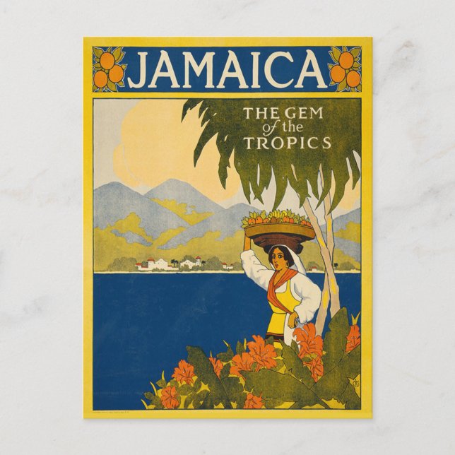 Tropiska Jamaica Vintage vykort (Framsida)