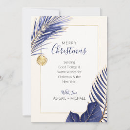 Tropiska julen i elegant Navy Blue & Guld Beach