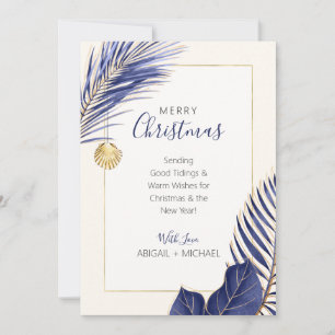 Tropiska julen i elegant Navy Blue & Guld Beach