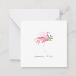 Tropiska julen Notecard Watercolor Flamingo Anteckningskort