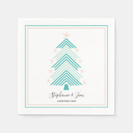 Tropiska Julgran Rosa Starfish Party Pappersservett