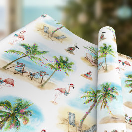 Tropiska julklappen Handflatan Träd Beach Presentpapper