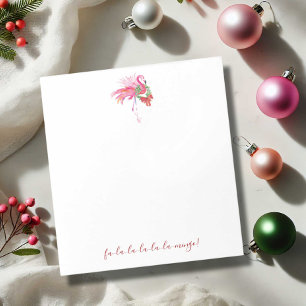 Tropiska jultomten Anteckningsblock Rosa Flamingo