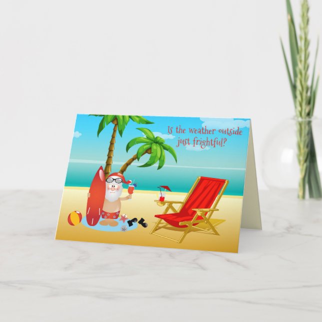 Tropiska jultomten Hälsning Helgkort (Framsida)