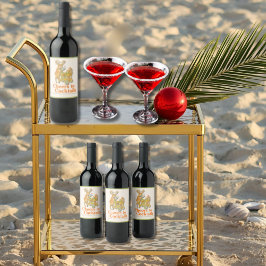 Tropiska julturer till Cocktails Vinflaska Etikett