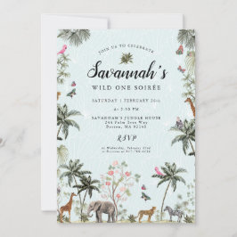 Tropiska jungeldjur | Vild en födelsedag Inbjudningar