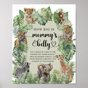 Tropiska jungle Animals Hur stort är Mamma Bagy? Poster