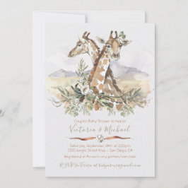 Tropiska jungle Giraffe Baby Shower-inbjudningar Inbjudningar