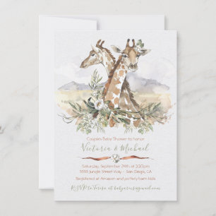 Tropiska jungle Giraffe Baby Shower-inbjudningar Inbjudningar