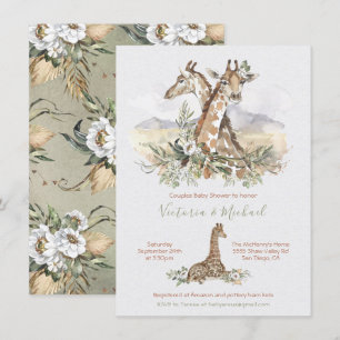 Tropiska jungle Giraffe Baby Shower-inbjudningar Inbjudningar