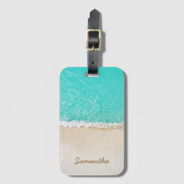 Tropiska karibiska Beach, Vågar och Sand Bagagebricka