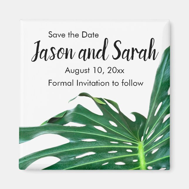 Tropiska Karibiska handflatan löv, ödesign Magnet (Framsidan)