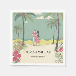 Tropiska Kärlek-historien, sommaren Bröllop Pappersservett