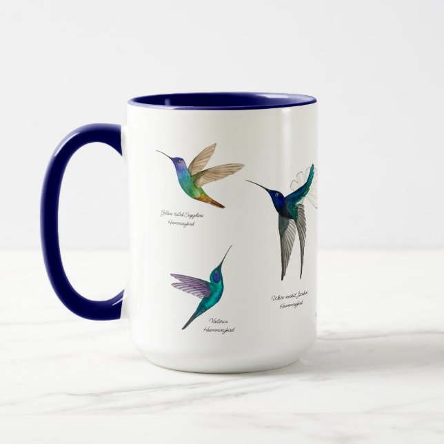 Tropiska kolibrier Tvåtons Kaffemugg (Vänster)