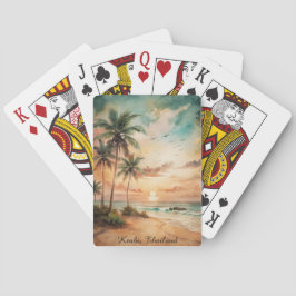 Tropiska Krabi Thailand Strand Solnedgång Casinokort