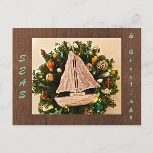 Tropiska kusthav och Hälsning-buskjul Vykort (Framsida)