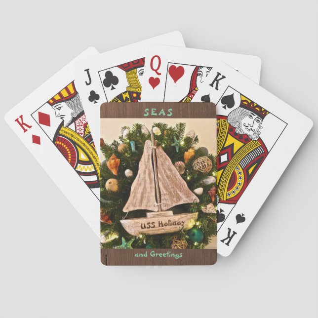 Tropiska kusthavet och Hälsning-strändens helgdag Casinokort (Baksidan)