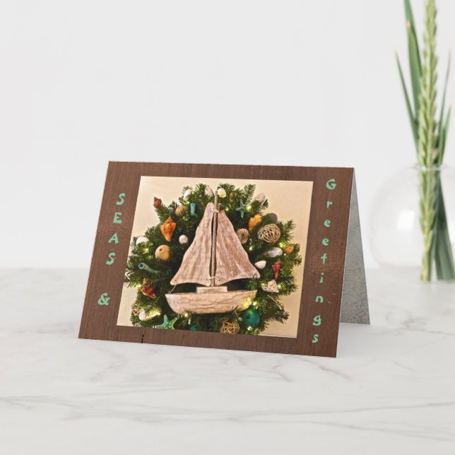 Tropiska kusthavet och Hälsning-strändens helgdag Helgkort (Framsida)