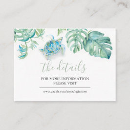 Tropiska kusthavssköldpaddor Gästinformation Inser Tilläggskort