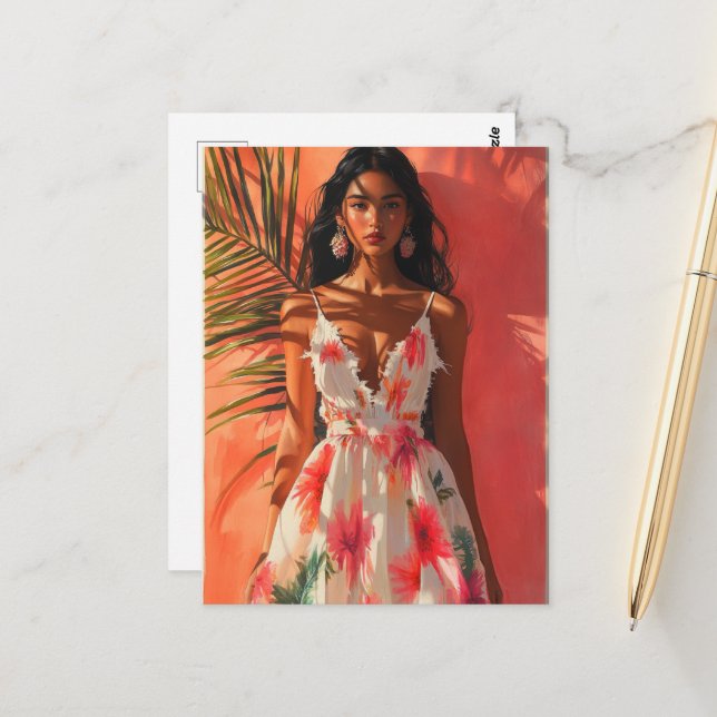 Tropiska kvinnor vykort (Fram/Back In Situ)