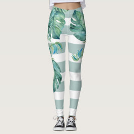 Tropiska Leggings Monstera Lövs
