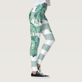 Tropiska Leggings Monstera Lövs