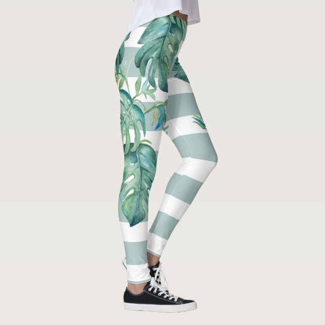 Tropiska Leggings Monstera Lövs (Höger)