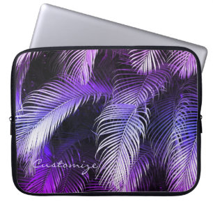 Tropiska Lila Handflatan Löv Laptop sleeve