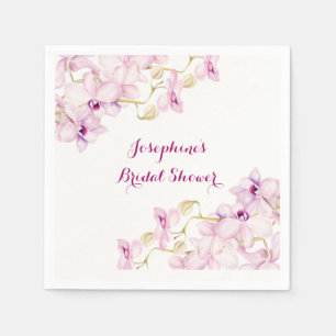 Tropiska Lila Orchid Blommigt Möhippa Pappersservett