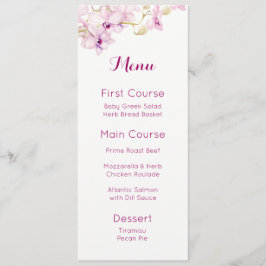 Tropiska Lila Orchid Watercolor Menus Meny
